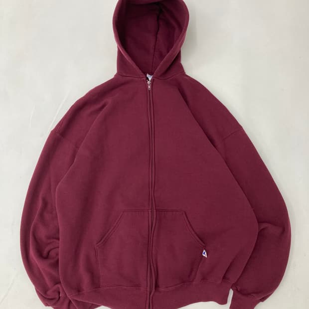 90s Russell Zip Up Hoodie (burgundy)