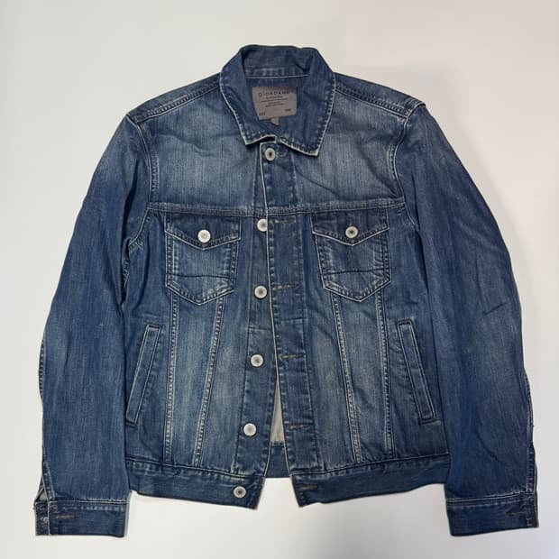 지오다노 빈티지 워싱 코튼 트러커 데님 자켓 L