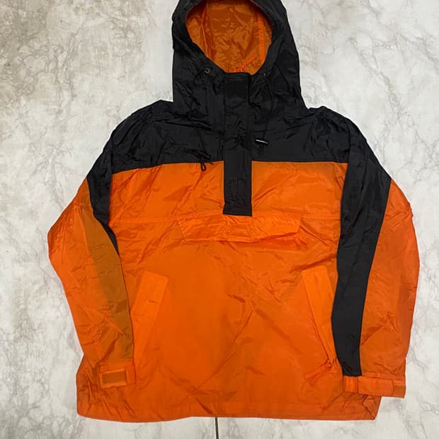 오렌지/블랙 아노락 바람막이 후드 자켓 100~105