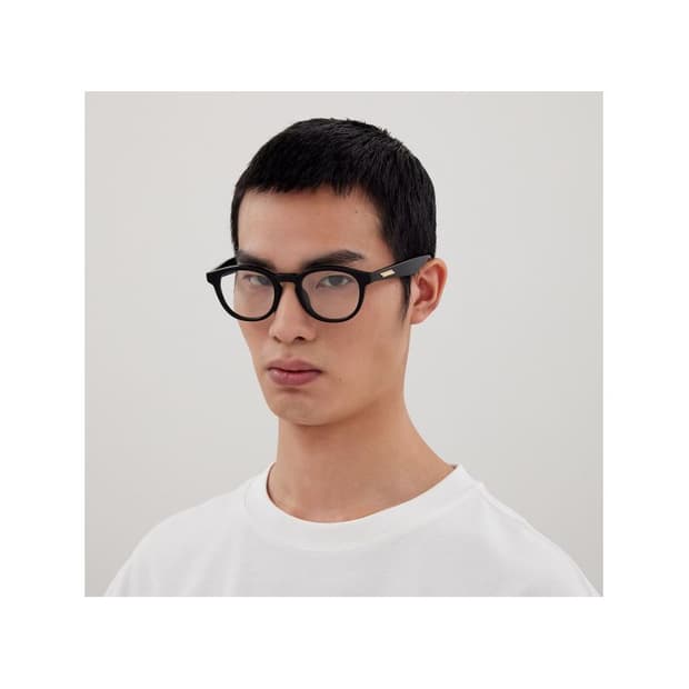보테가베네타 로고 템플 아세테이트 안경 브라운