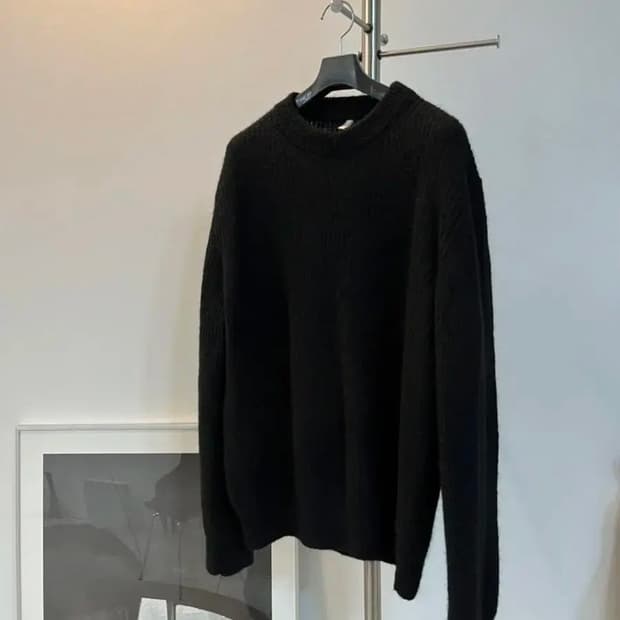 선플라워 알파카 모헤어 니트 블랙