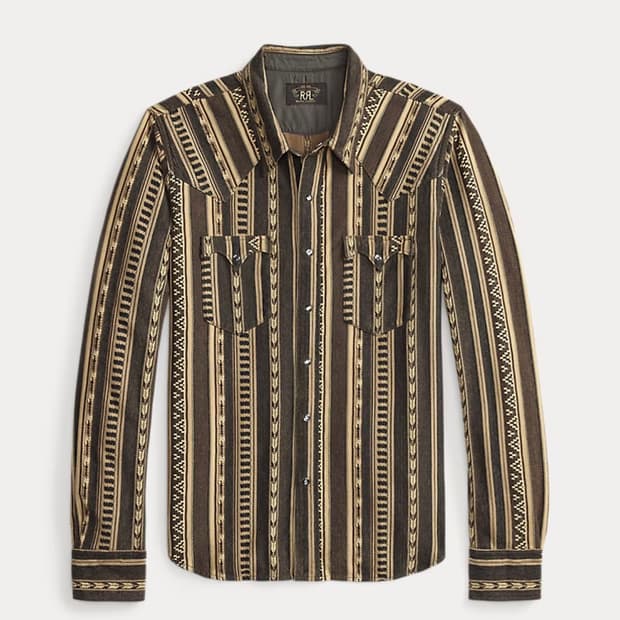 RRL 슬림핏 자카드 니트 웨스턴 셔츠