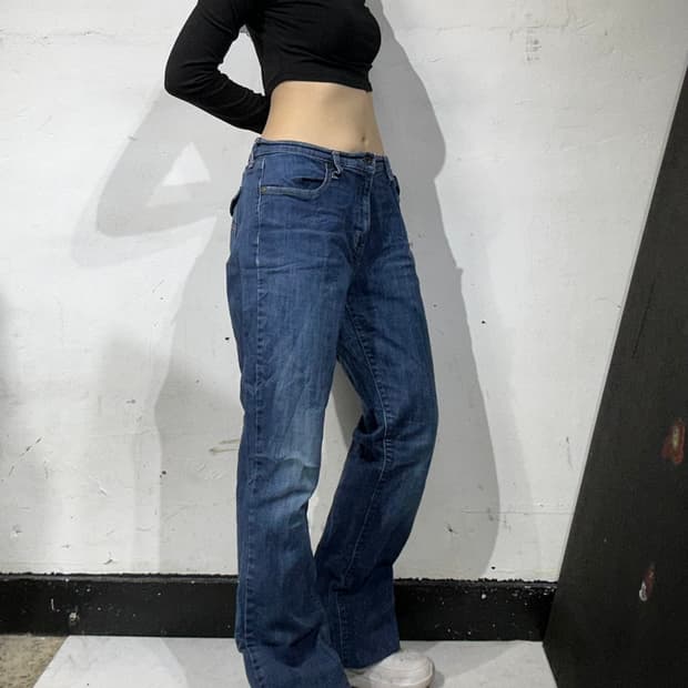 리바이스 515 중청 부츠컷 플레어진 청바지 데님 팬츠 