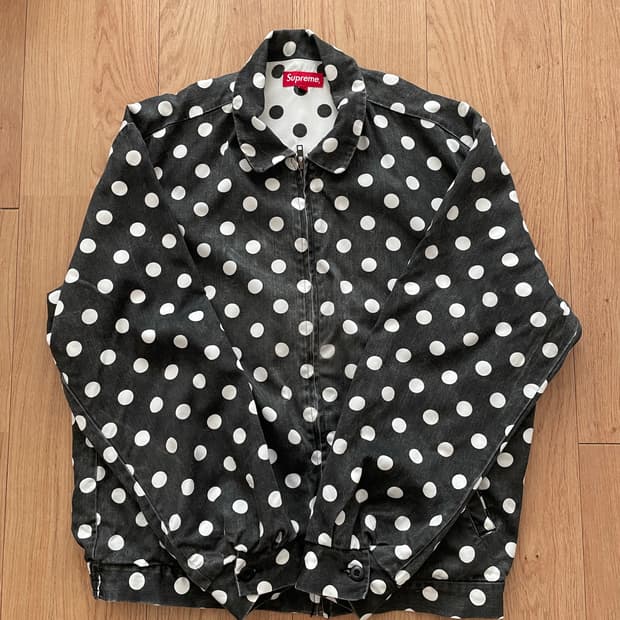 슈프림 폴카 도트 레이온 워크 자켓