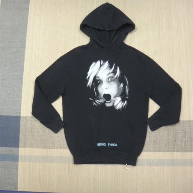 (M-XL) 오프화이트 기모안감 스크리밍걸 후디 정품