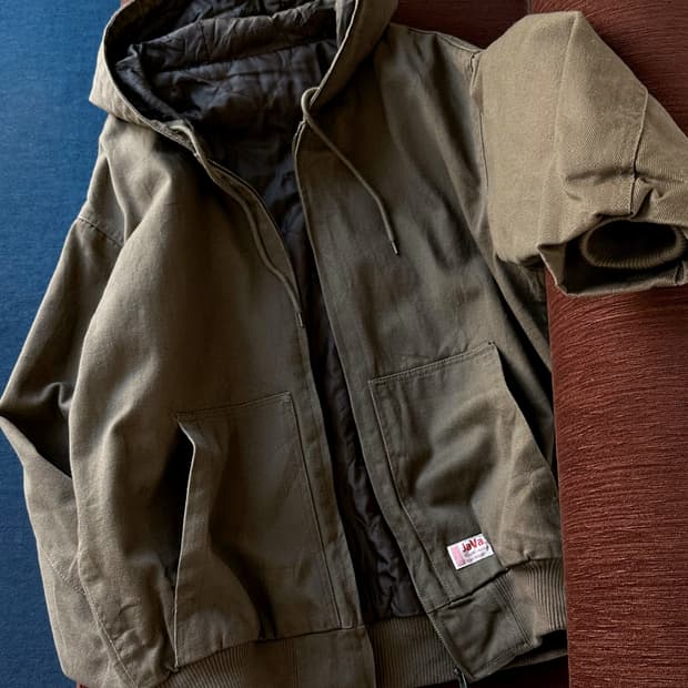 Cotton canvas padded hood jacket