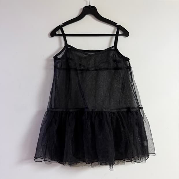 새상품 여자 뷔스티에 쉬폰 나시 원피스 (블랙)