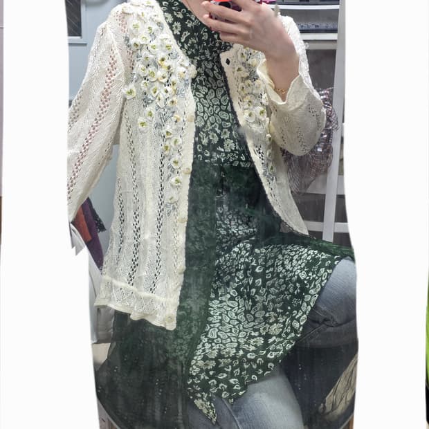 일본빈티지)오리엔탈 에스닉 히피모리걸st 쉬폰 레이어드롱슬리브리스원피스