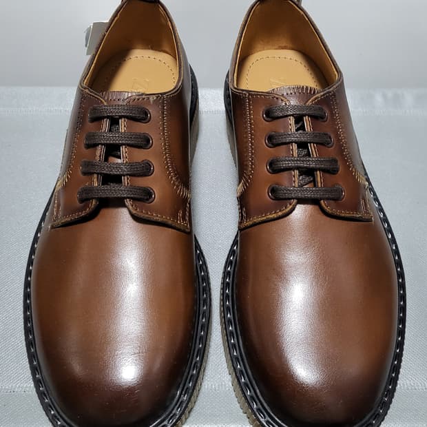 Zara 볼륨 솔 레더 블루처