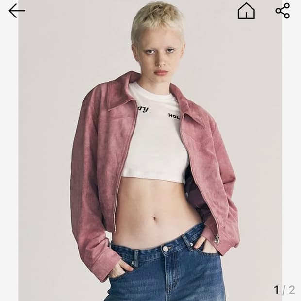 오디너리홀리데이 스웨이드 블루종 핑크