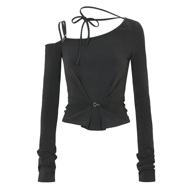 페인오어플레져 RUBY HOOK LONG SLEEVE charcoal