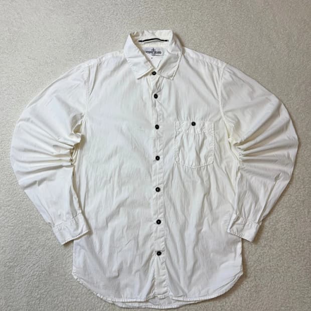 스톤아일랜드 00's 피그먼트다잉 화이트 셔츠 pn6169