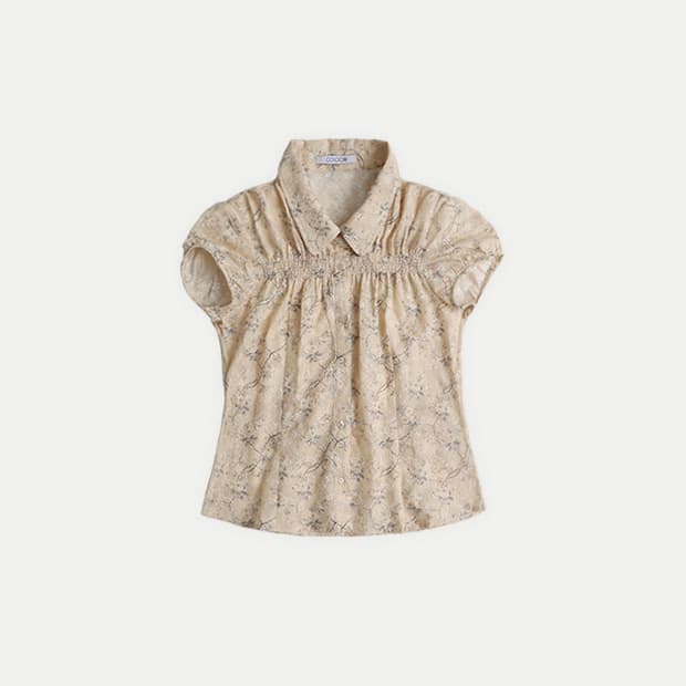 GIRLY EMBROIDERY BLOUSE VINTAGE APRICOT