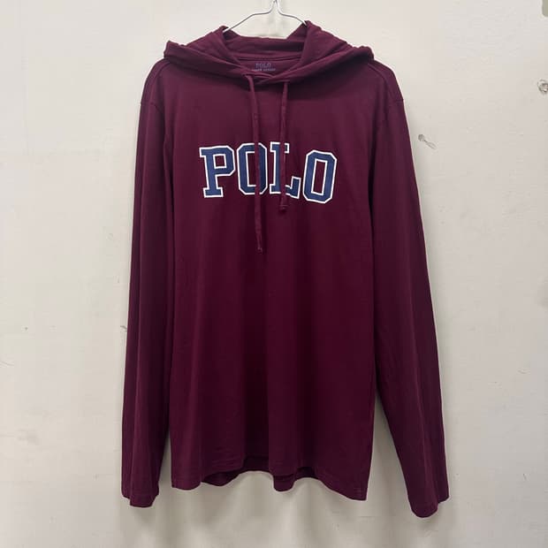 폴로랄프로렌 버건디 후드 롱슬리브