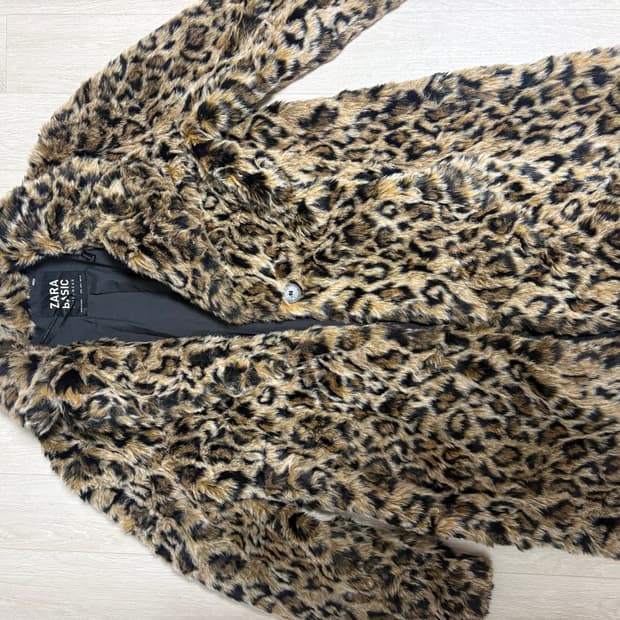 자라 zara 호피 레오파드 퍼자켓