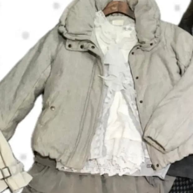 스윙잉서울홍대 그레이 니혼진 빈티지 패딩 도트 코디세트