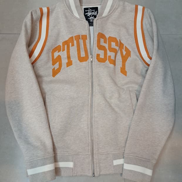 스투시 바시티 자켓 S 베이지