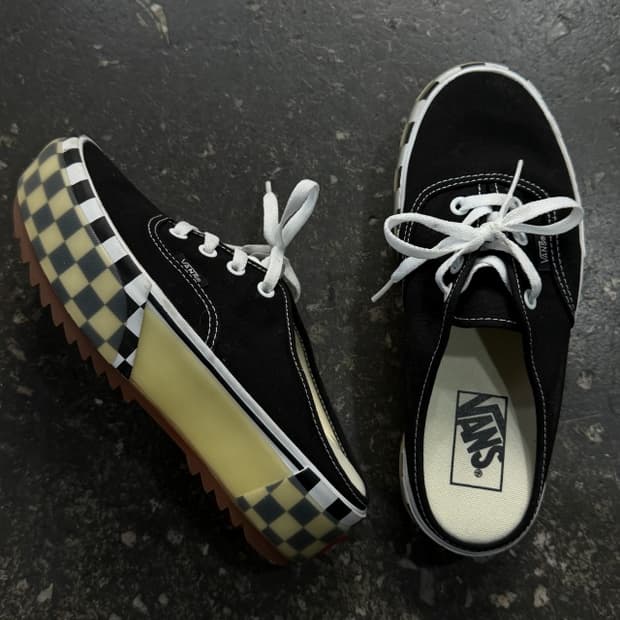 235 반스 어센틱 뮬 스탠딕 캔버스 체커보드