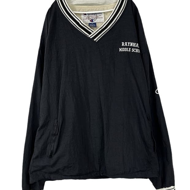 [XXL] CHAMPION 90s 빈티지올드스쿨 브이넥 나일론웜업