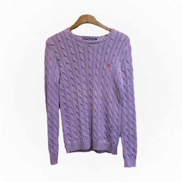 폴로랄프로렌 연보라 꽈베기 니트