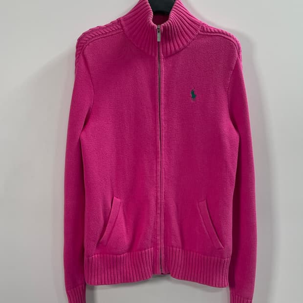 폴로 랄프로렌 우먼스 핑크 니트집업 (on.662)