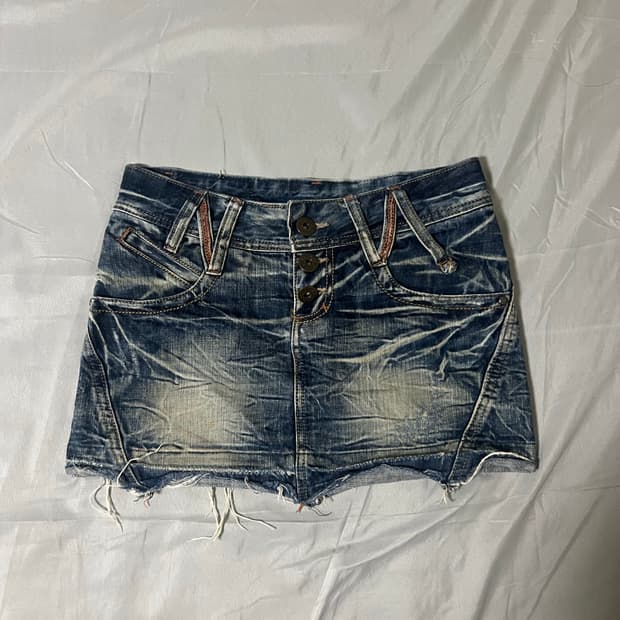 ✨vintage denim skirt 크랙 워싱✨