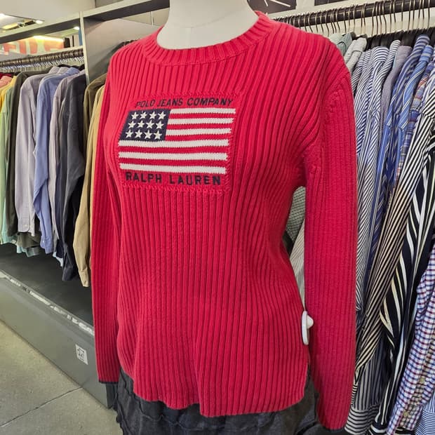 POLO 폴로 레드 성조기 골지니트💯