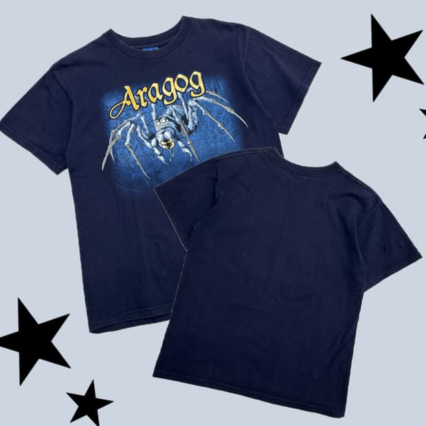 ⭐️해리포터 입체 프린팅 빈티지 네이비 반팔티셔츠⭐️ 일본빈티지