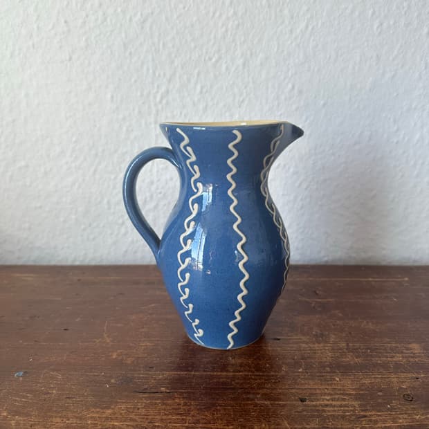 독일)빈티지 파랑 화병(핸드메이드)