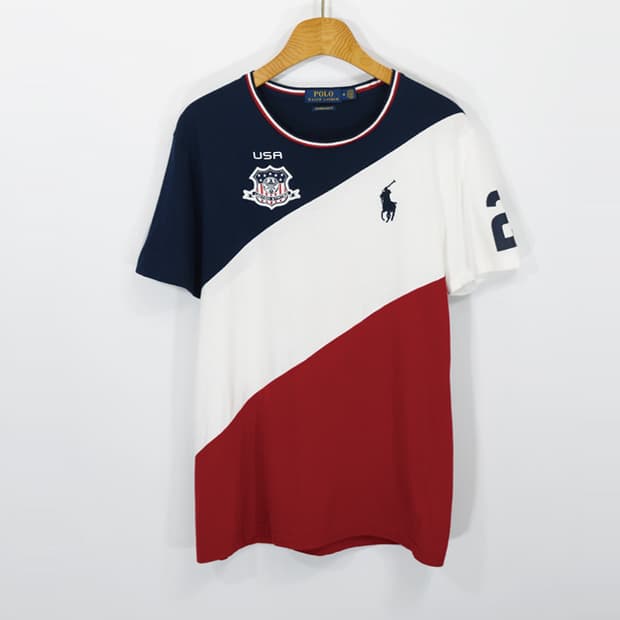 POLO RALPH LAUREN USA 컬러블록반팔티셔츠