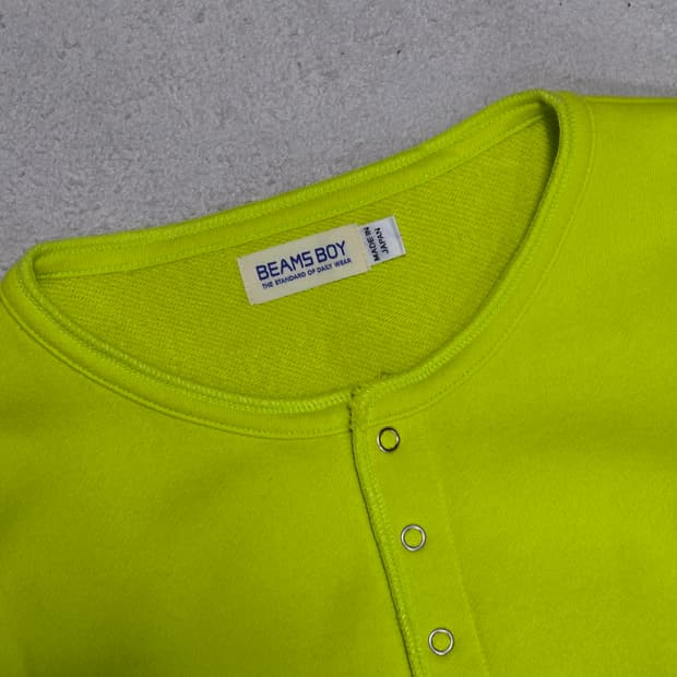 Beamsboy 빔즈보이 형광 헨리넥 스웨트 가디건 2사이즈