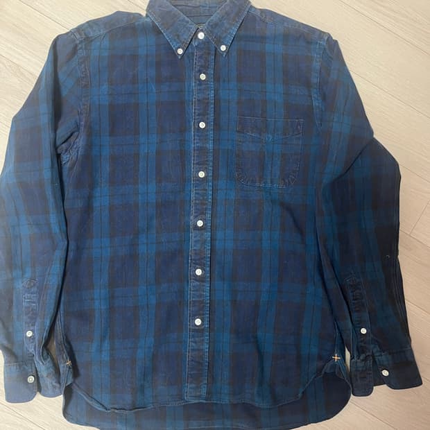 빔즈 플러스 네이비 체크 셔츠