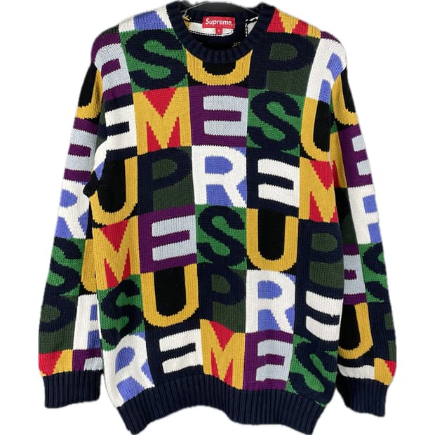 [S] 슈프림 빅레터스 멀티컬러 스웨터 니트