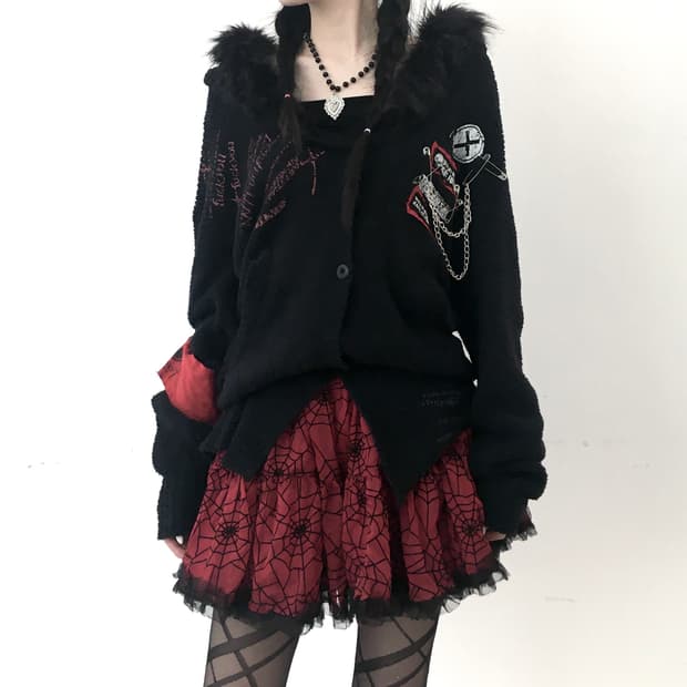 Mad punks 퍼 집업 가디건 매드펑크