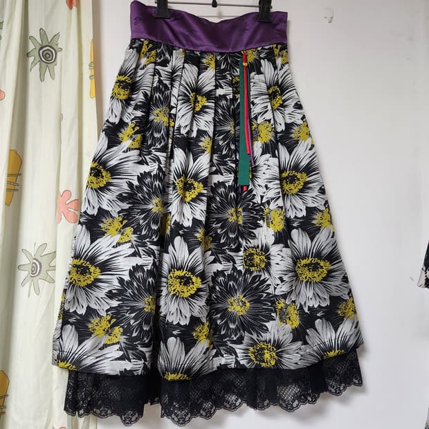 개량한복 치마 플라워 패턴 77