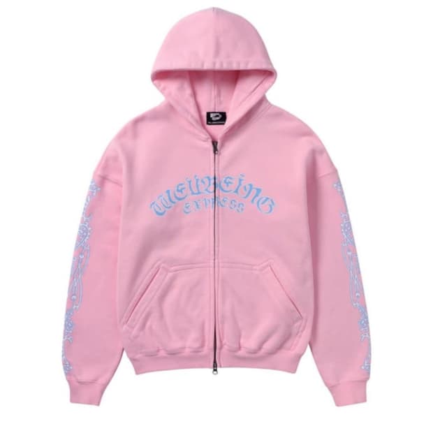 웰빙익스프레스 팬시 후디 핑크 후드집업