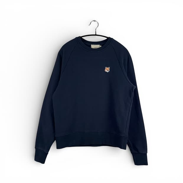 (M) 메종 키츠네 폭스 헤드 패치 어드저스티드 스웨트셔츠 네이비