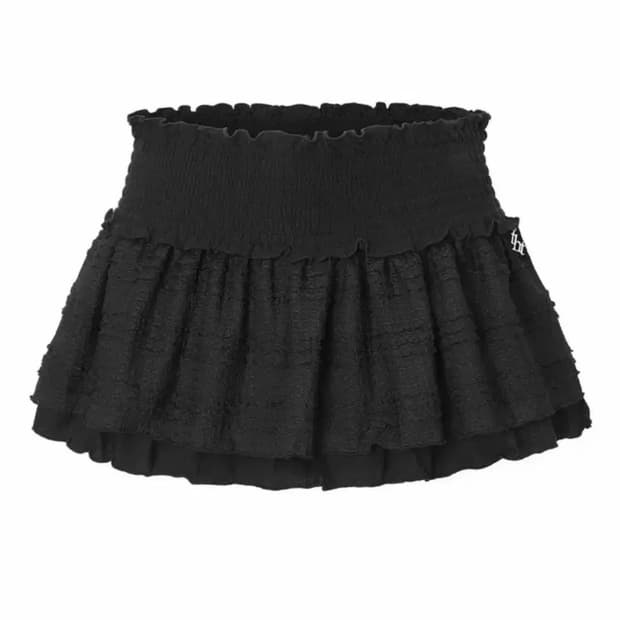 쓰리타임즈 스모킹 미니 스커트 블랙 M