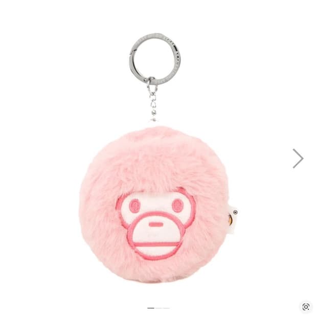 [새상품] 베이프 베이비 마일로 플러시 인형 헤드폰 홀더 키체인 핑크