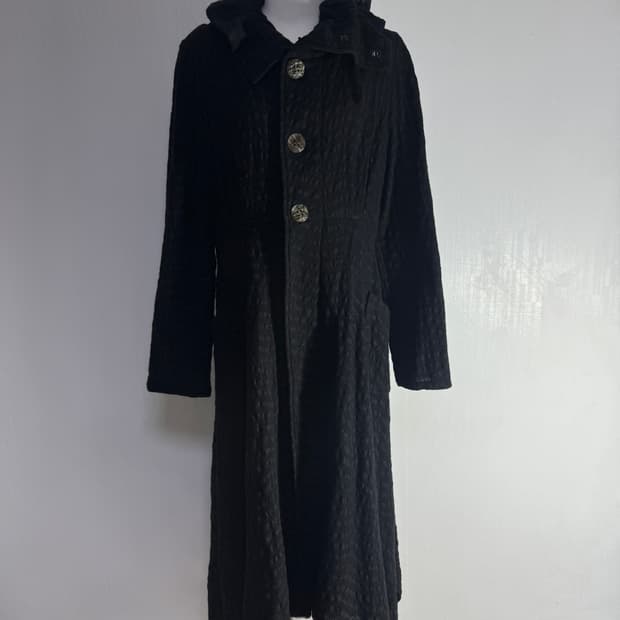 Takezo toyoguchi 수축 가공 울 롱 코트 요지야마모토 