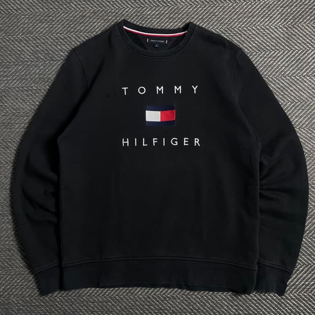 타미힐피거 자수 빅로고 박시핏 맨투맨y 4979