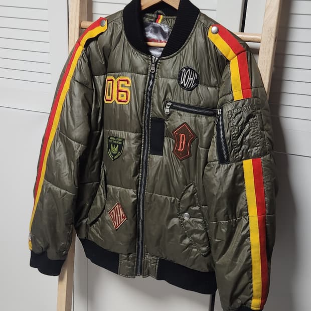 대장 빈티지 dohc 패치 디테일 카키 패딩 MA-1