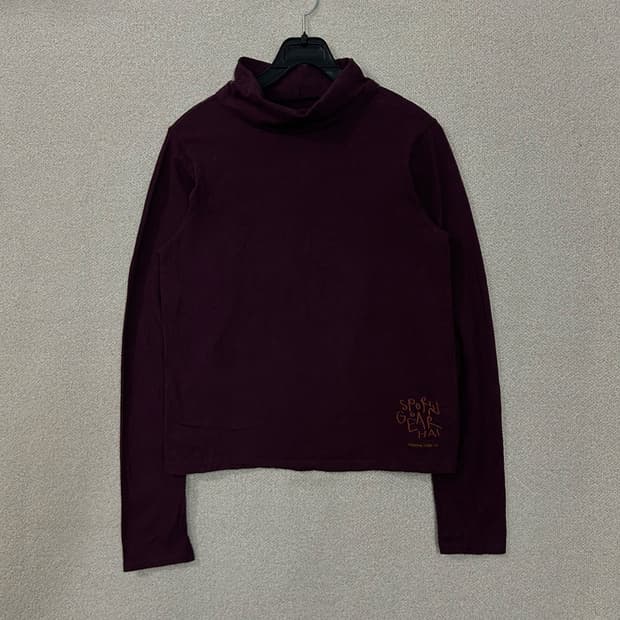 (S) 이세이미야케 하이 스포팅기어 버건디 터틀넥 롱슬리브