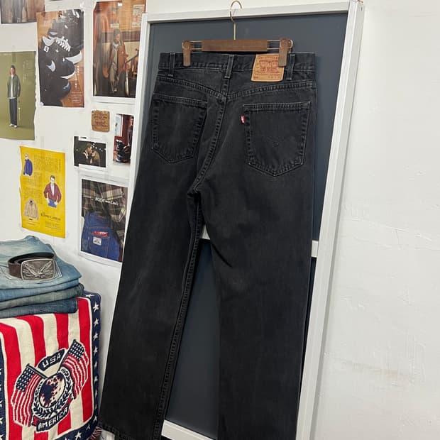 90s USA Levis 505 레귤러 스트레이트 흑청 데님 팬츠