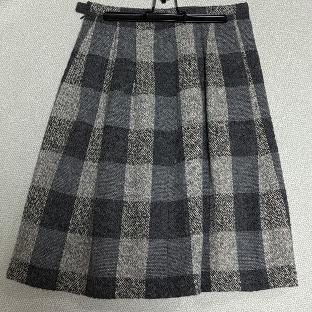 빈티지 체크 울 치마