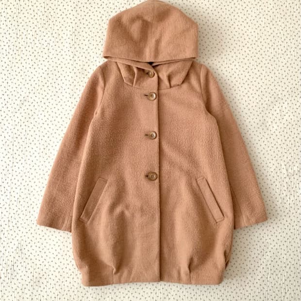 부클 벌룬 후드 코트