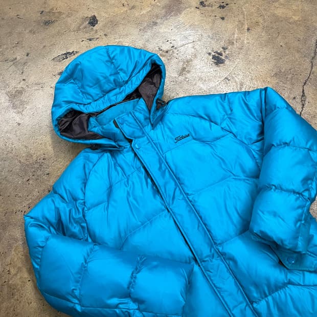 [정품/L] 타이틀리스트 블루 패딩 점퍼 후드 탈부착 b16