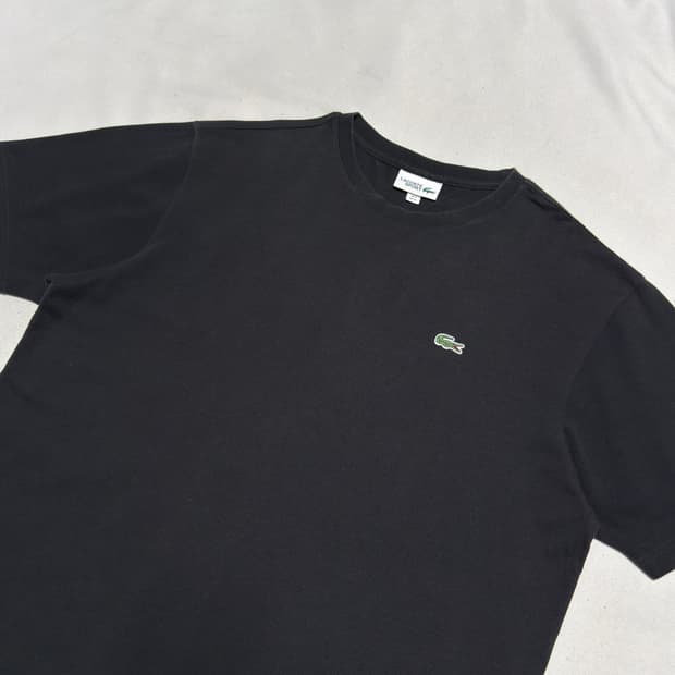 XL 라코스테 블랙 라운드넥 반팔 티셔츠