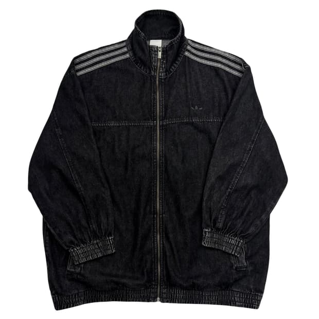 아디다스 아디컬러 데님 흑청 파이어버드 트랙탑 자켓 L
