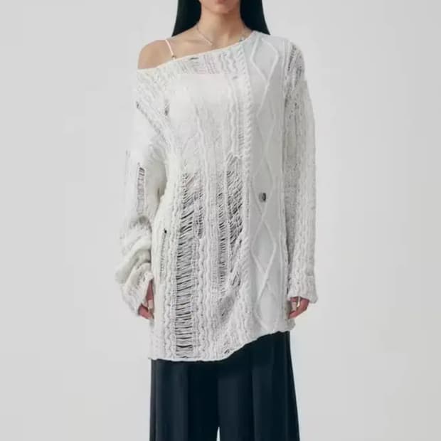 트리밍버드 Mix Damage Twist Knit 2사이즈